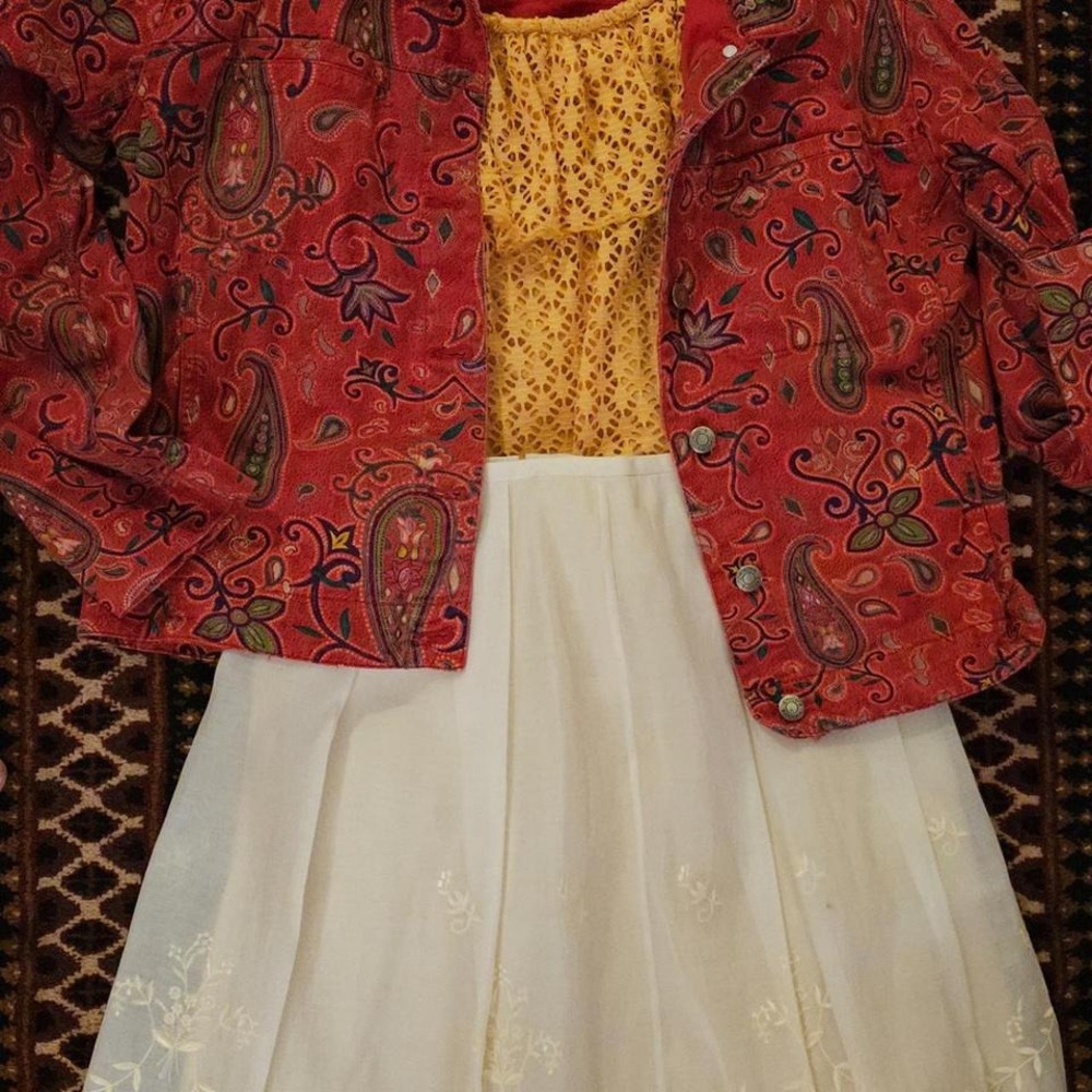 Ann Taylor silk blend Y2K FairyCore Skirt SZ 2-4, Boho, embroidery, new/tags